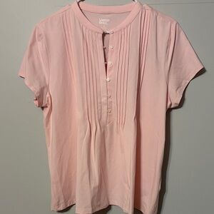 Lands' End Light Pink very soft Pleated Top. Med(10-12).